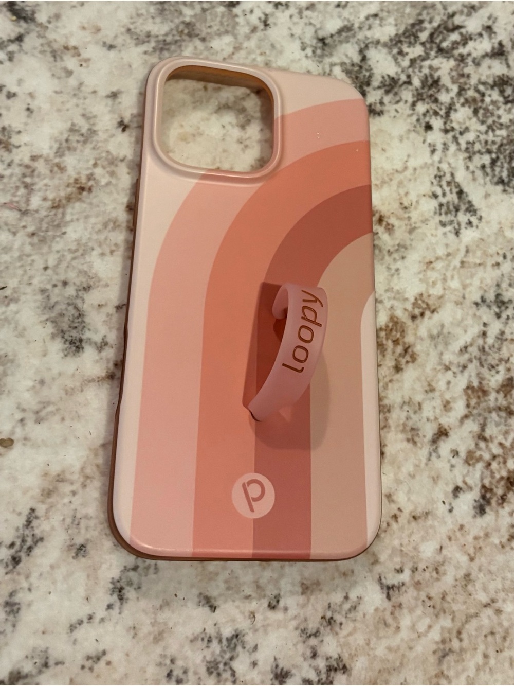 iPhone 13 Pro Max Loopy Pink Gradient Phone Case with Finger Strap